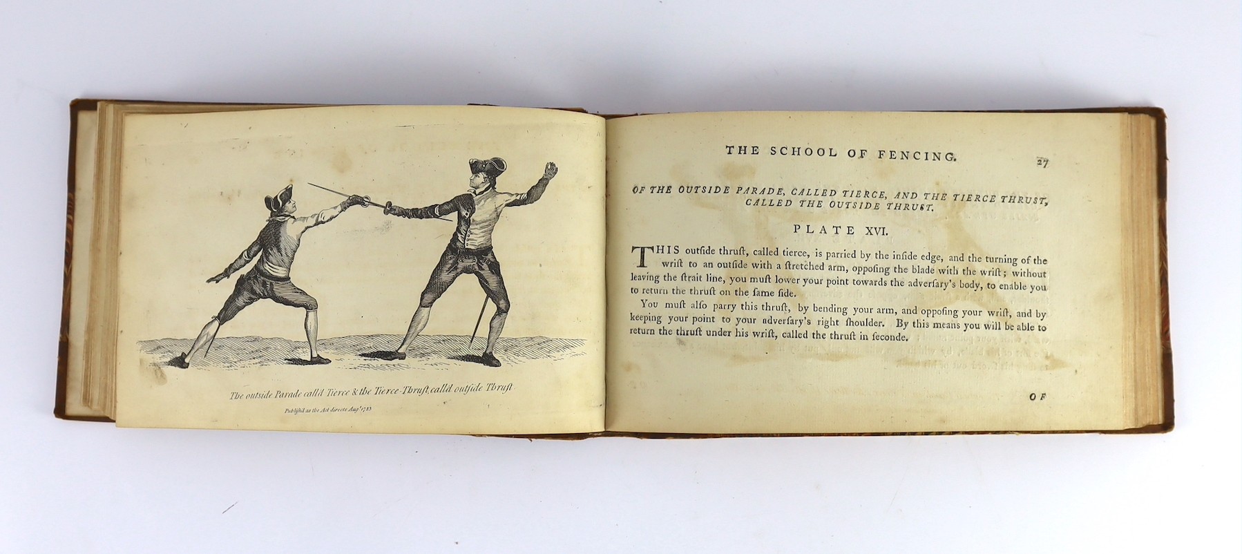 Angelo, Henry - The School of Fencing with ... the Principal Attitudes and Positions Peculiar to the Art. First edition.